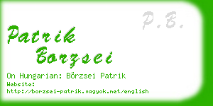 patrik borzsei business card