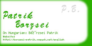 patrik borzsei business card